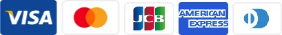 対応ブランド：VISA、Mastercard、JCB、American Express、Diners Club